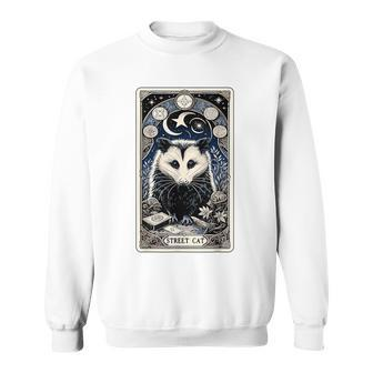 Opossum Street Cat Tarot Card Witchcraft Gothic Possum Sweatshirt - Seseable