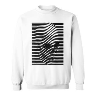 Optical Illusion Skull Stripes Effect & T Sweatshirt - Monsterry UK