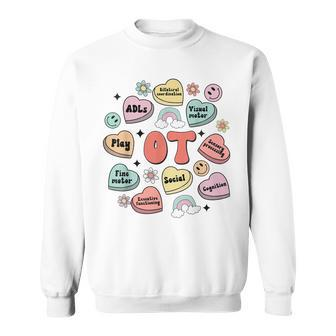 Ot Valentine's Day Occupational Therapy Candy Heart Sweatshirt - Thegiftio UK