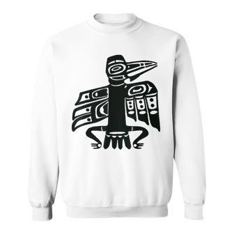 Pacific Northwest Coast Indian-Style Raven Sweatshirt | Mazezy