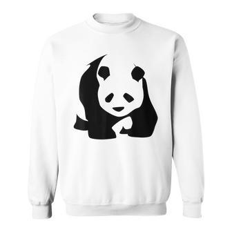 Panda Bear Lovers Minimalist Black And White China Wildlife Sweatshirt - Monsterry