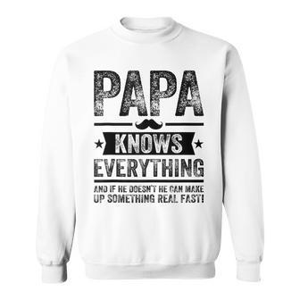 Papa Knows Everything Vintage Grandpa Father's Day Sweatshirt - Thegiftio UK