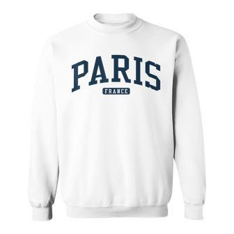 Paris France College University Style Navy Sweatshirt - Monsterry DE