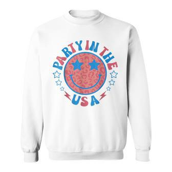 Party In The Usa 4Th Of July Preppy Smile Sweatshirt - Thegiftio UK
