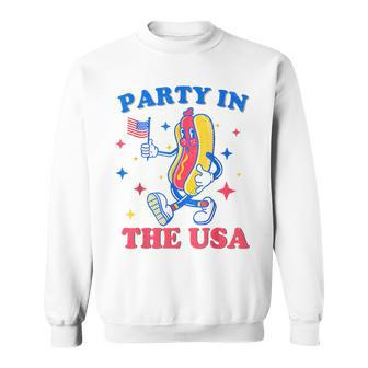 Party In The Usa Hot Dog Lover Usa 4Th Of July Sweatshirt - Monsterry UK