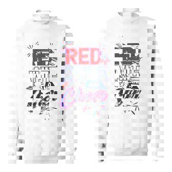 Patriotic Red White And Cheer Usa Fireworks 4Th Of July Sweatshirt | Mazezy