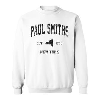 Paul Smiths New York Ny Vintage Athletic Black Sports Sweatshirt - Monsterry