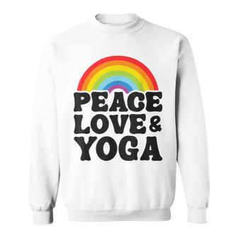 Peace Love & Yoga Regenbogen Hippie Retro Yoga Sweatshirt - Geschenkecke