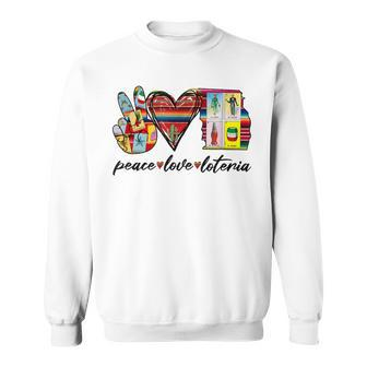Peace Love Lottery Mexican Bingo Cards Latina Power Mexicana Sweatshirt - Monsterry DE