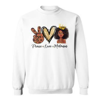 Peace Love Melanin Sugar Afro Black Brown Girls Pride Sweatshirt - Thegiftio UK