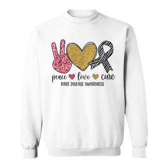 Peace Love Rare Disease Awareness Rare Disease Warrior Sweatshirt - Monsterry