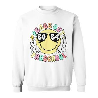 Peace Out Preschool Retro Smile Last Day Of School 2024 Sweatshirt - Monsterry UK