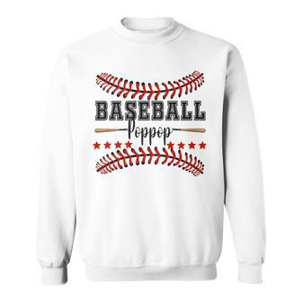 Poppop Baseball With Red Sewing Thread Happy Fathers Day Sweatshirt - Thegiftio UK