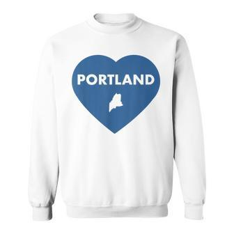 Portland Maine Heart Pride Retro Love Sweatshirt - Monsterry UK