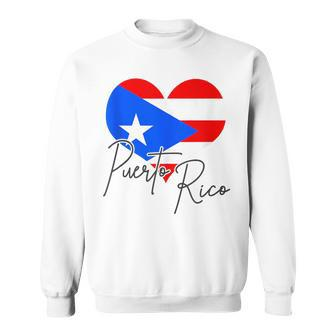 Puerto Rico Flag Heart Cute Puerto Rican Pride Souvenir Sweatshirt - Monsterry CA