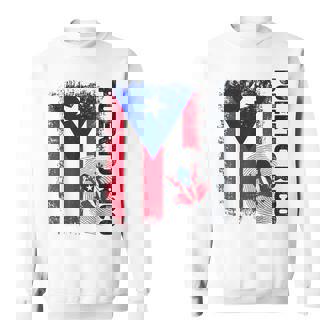 Puerto Rico Flag Hispanic Heritage Boricua Puerto Rican Frog Sweatshirt | Mazezy
