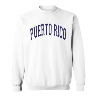 Puerto Rico Varsity Style Navy Blue Text Sweatshirt - Monsterry AU