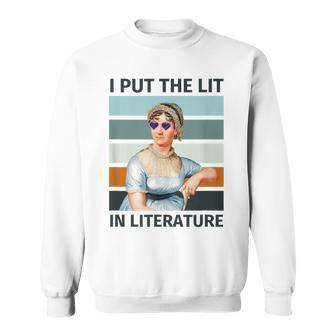 I Put The Lit In Literature Vintage Jane Austen Sunglasses Sweatshirt - Seseable