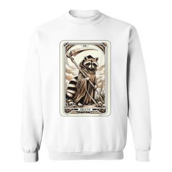 Raccoon Tarot Card Death Witchcraft Occult Raccoon Sweatshirt - Monsterry UK