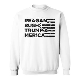 Reagan Bush Trump And Merica Veteran Sweatshirt - Monsterry