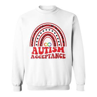 Red Instead Autism Awareness Acceptance Education Teacher Sweatshirt - Monsterry