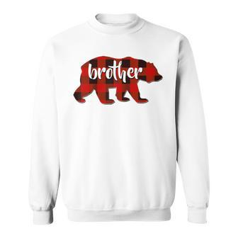 Red Plaid Brother Buffalo Matching Family Pajama Christmas Sweatshirt - Monsterry