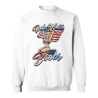 Red White And Boobs Shiti Coolers Happy 4Th Of July Sweatshirt - Monsterry AU