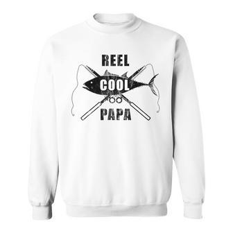 Reel Cool Papa Fishing Vintage Black Sweatshirt - Monsterry