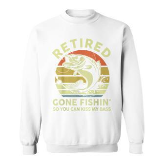 Retired Gone Fishing- Grandpa Retirement Bass Dad Sweatshirt - Monsterry UK