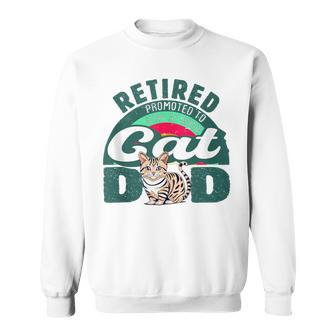 Retired Promoted To Stay At Home Cat Dad Retired Cats Owner Sweatshirt - Monsterry DE