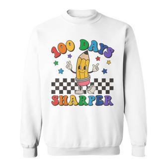 Retro 100 Days Sharper Little Pencil 100 Days Of School Sweatshirt - Monsterry