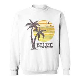 Retro Belize Souvenir Vintage Sunset Womens Sweatshirt - Seseable