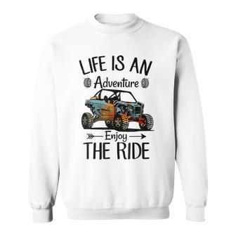 Retro Enjoy The Ride Atv Rider Utv Mud Riding Sxs Offroad Sweatshirt - Seseable