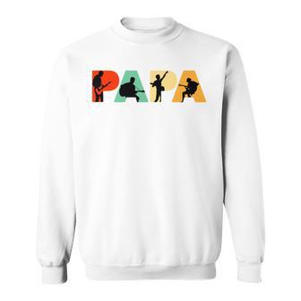 Retro Gitarre Papa Lustiger Papa Gitarrenspieler Sweatshirt - Geschenkecke