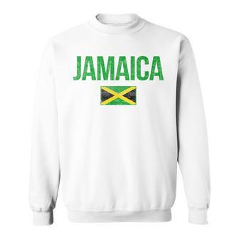 Retro Jamaica Flag Jamaican Travel Vacation Souvenir Sweatshirt - Monsterry AU