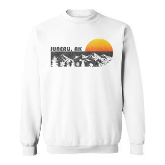 Retro Juneau Alaska Mountain Sunset Sweatshirt - Monsterry UK