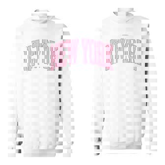 Retro New York Souvenir Pink Preppy Throwback Classic Sweatshirt - Seseable