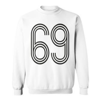 Retro Number Sixty Nine On Back Baseball Sport Sweatshirt - Monsterry