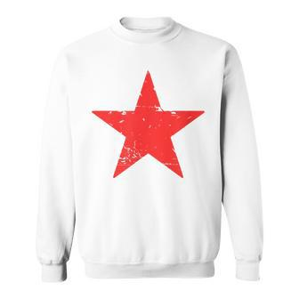 Retro Red Star Distressed Revolution Vintage Retro Sweatshirt - Thegiftio UK