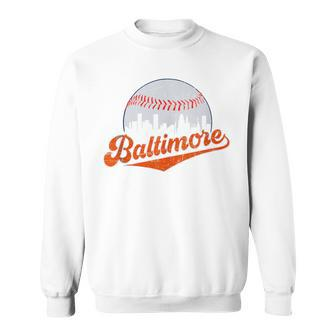 Retro Skyline Baltimore Baseball Sweatshirt | Mazezy