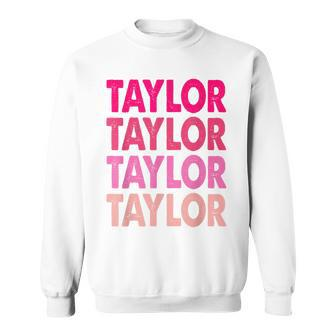 Retro Taylor Personalized Name I Love Taylor Sweatshirt - Thegiftio UK