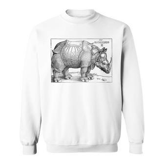 Rhinoceros Albrecht Durer Vintage Illustration Engraving Sweatshirt - Seseable