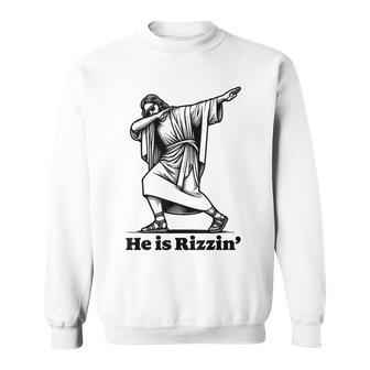 He Is Risen Jesus Dabbing Easter Sweatshirt | Mazezy