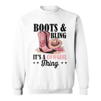 Rodeo Western Country Southern Cowgirl Hat Boots & Bling Sweatshirt - Monsterry AU