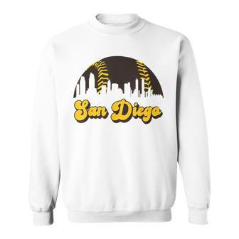 San Diego Baseball Vintage Skyline Cool Retro Sd Jersey Sweatshirt - Monsterry UK