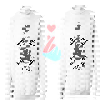 Saranghae K-Pop Finger Heart Korean Love Sweatshirt - Thegiftio UK