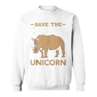 Save The Chubby Unicorns Rhino Rhinoceros Zoo Vintage Cool Sweatshirt - Monsterry DE