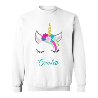 Scarlett Name Personalised Unicorn Sweatshirt - Seseable