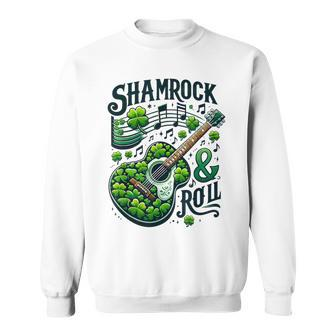 Shamrock N Roll St Patrick's Day Guitar Irish Music Sweatshirt - Monsterry
