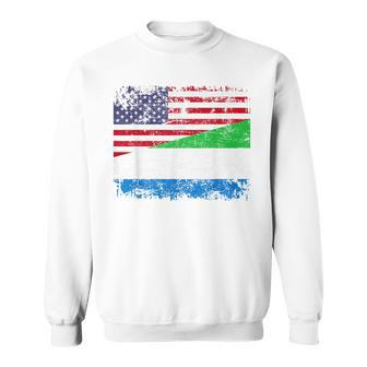 Sierra Leonean Roots Half American Flag Sierra Leone Sweatshirt - Monsterry DE